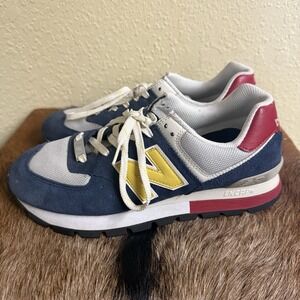 New Balance 574 Rugged‎ Mens 9 Lifestyle Shoes ML574DVR Blue Red Yellow Preppy